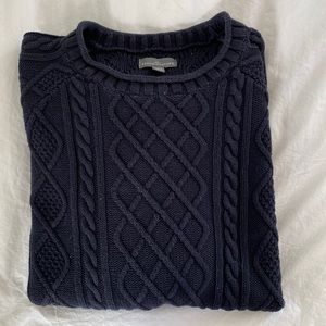 LL Bean Signature fisherman’s sweater navy blue size L